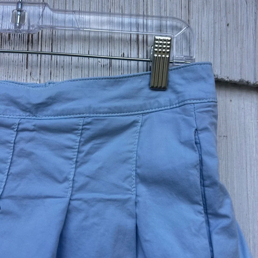 American Eagle Light Blue Pleated Mini Skirt 8 Regular Tennis Preppy‎ Pockets